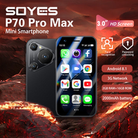 SOYES P70 Pro Max Mini Smartphone -3.0-inch HD Display, 2GB+16GB 2000mAh Battery, Dual SIM Card with Play Store Compact Phone