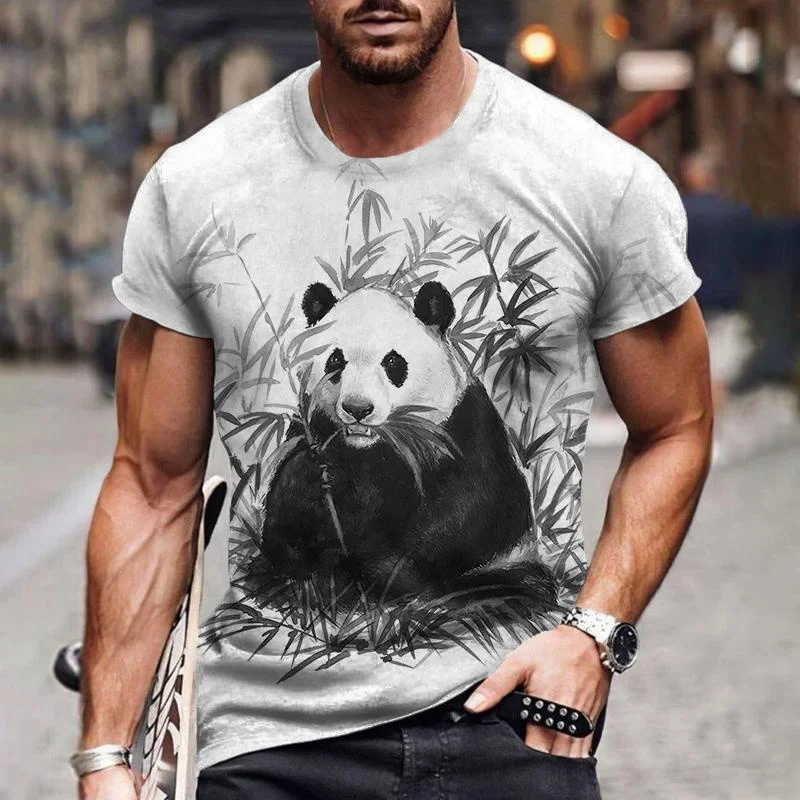 Animal Panda Graphic 3D Printed t-shirt Man/ Women Casual Fashion Tee Men Round Neck T-shirts Summer Oversized Unisex Clothing