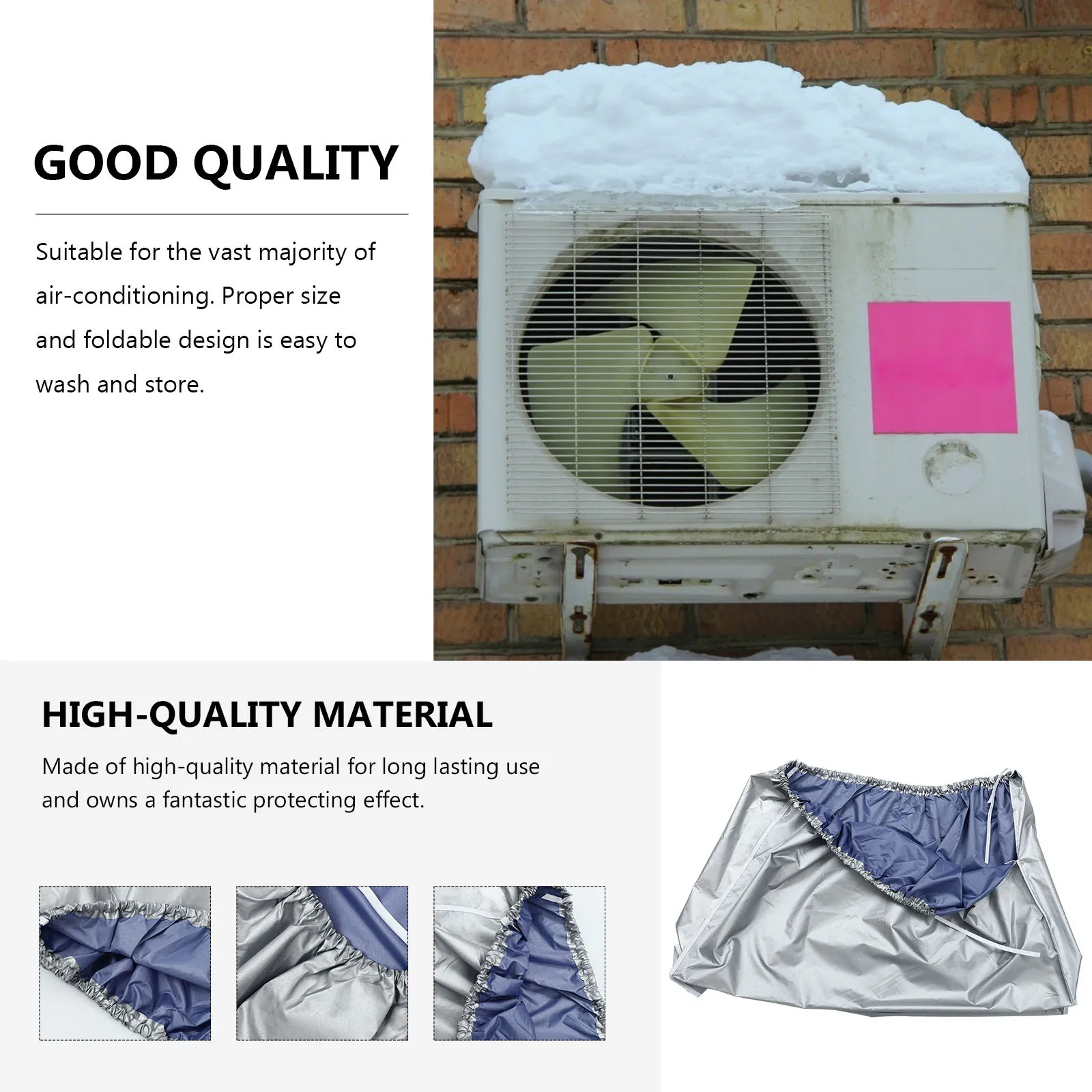 

1pc Air Conditioner Protective Cover Rust-Proof Waterproof Polyester Outdoor Use Long Lasting Durability Appliance Covers