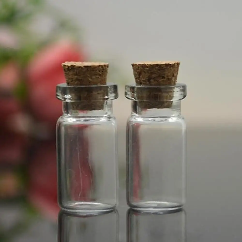 10pcs Cute Mini Clear Cork Stopper Glass Vials Jars Containers Wishing Bottles Tela De Vidro