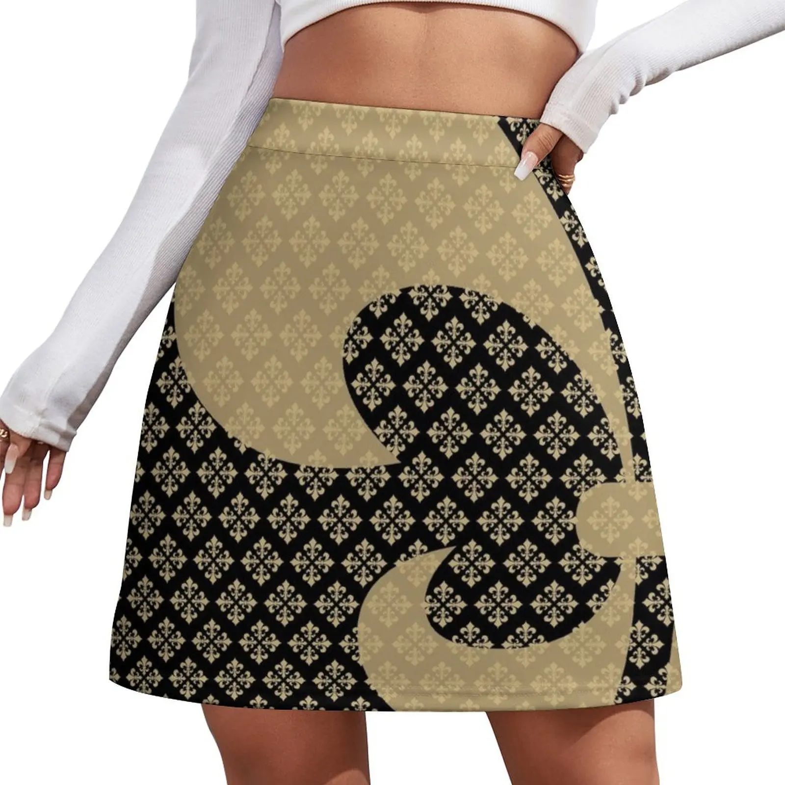 

Fleur de Lis Mini Skirt sexy skirt korean women's clothes luxury clothes women Short skirts