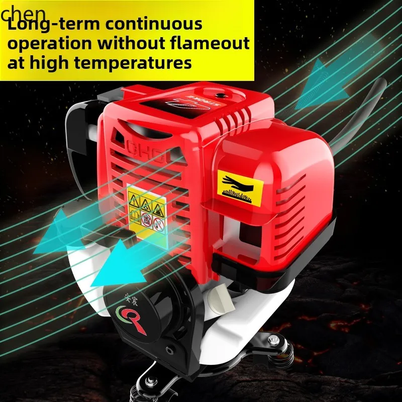 HTT lawn mower four-stroke multi-function backpack small gasoline high-power agricultural wasteland mower