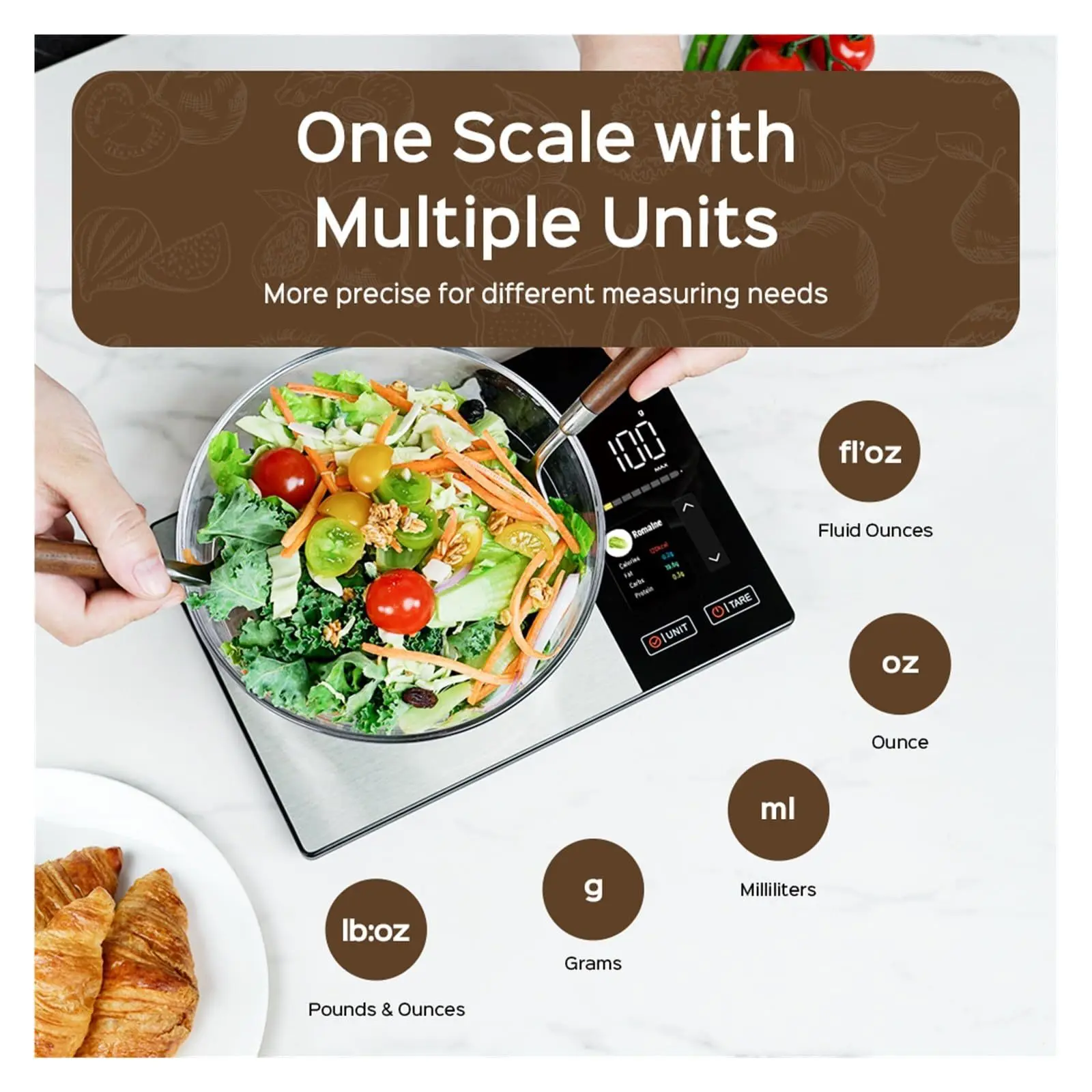 

Kitchen scale electronic scale household small precision, high precision intelligent interaction