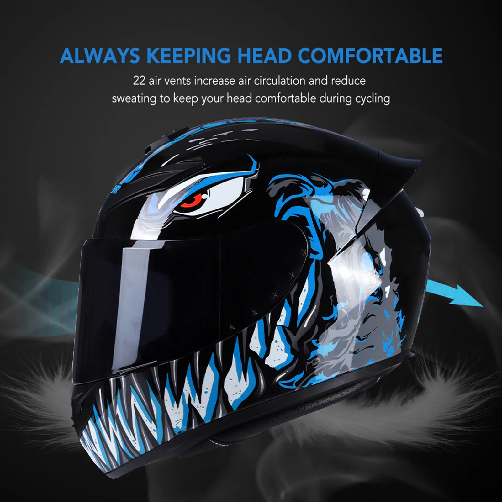 Motorcycle Helmet Full Face Rapid Street Helmet Unisex Adult Cool Rider Equipment Four Seasons New Street Touring Motorcycle