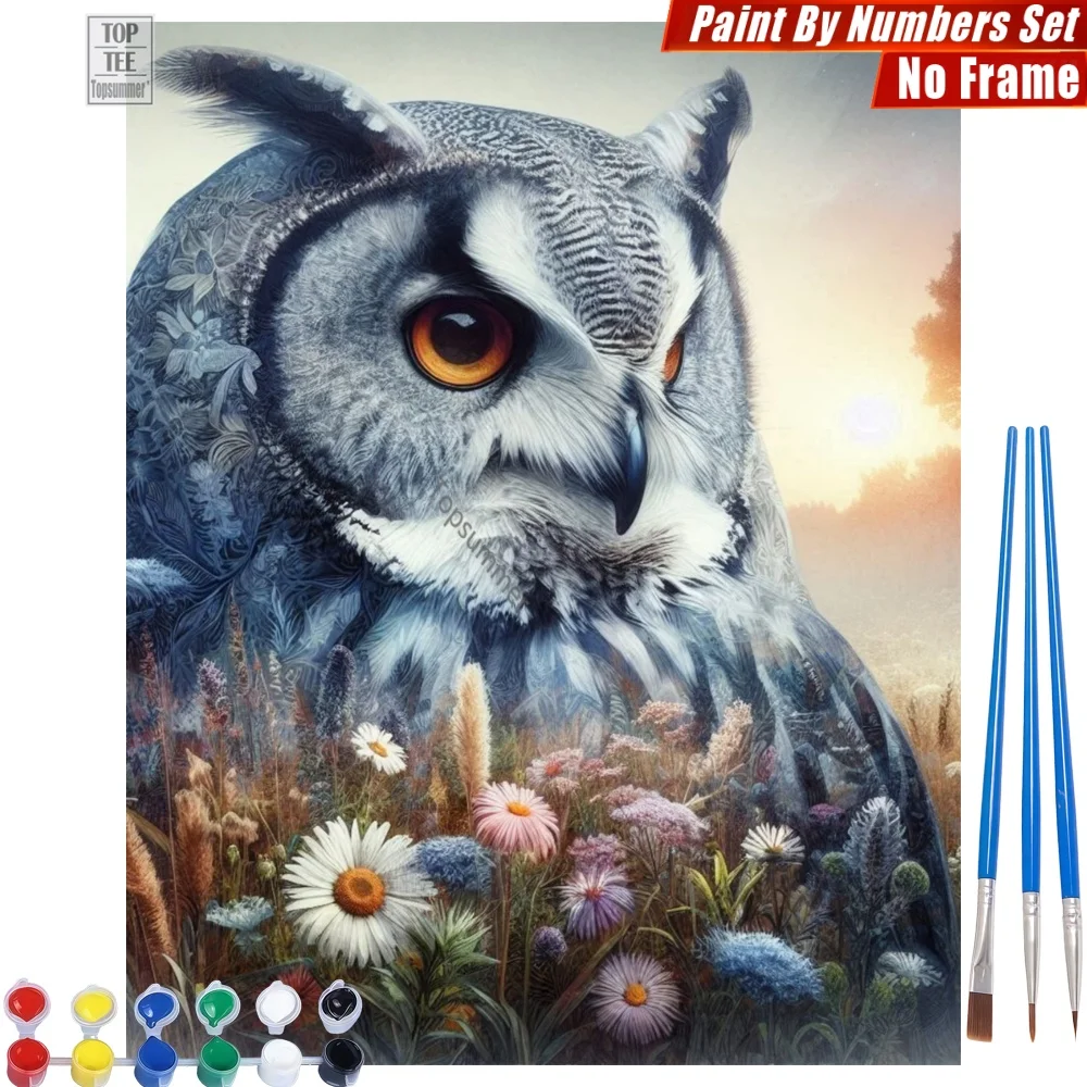 

Набор для рисования по номерам «Сверкающая цветочная сова» - Декор для комнаты в виде спящей совы, рождественский подарок для дочери