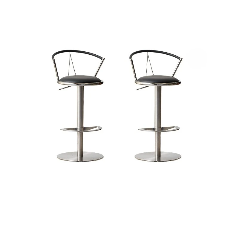 Modern light luxury bar chair designer home solid wood high bar chair solid wood light luxury high stool metal bar chair