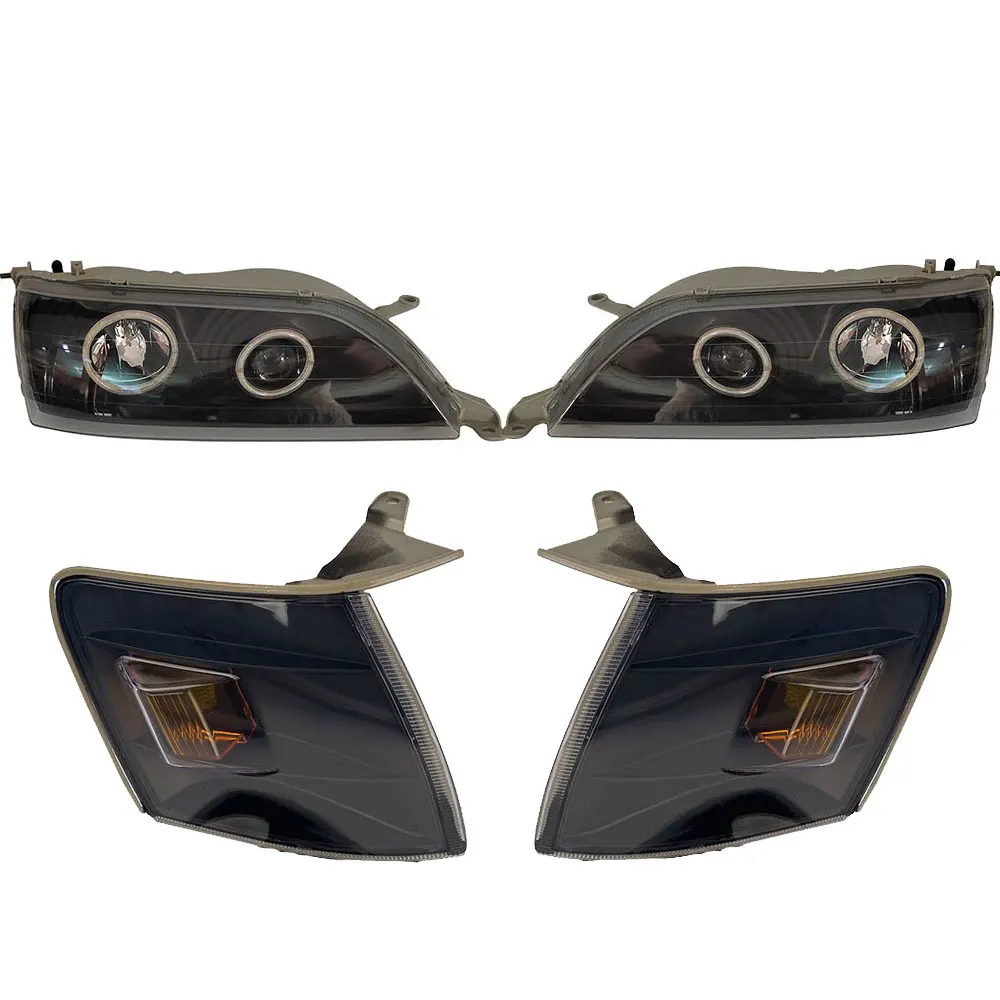Car LED Headlight For Toyota Cresta Jzx100  Headlamp With Lens A Pair Black and White 1997 1998 1999 2000