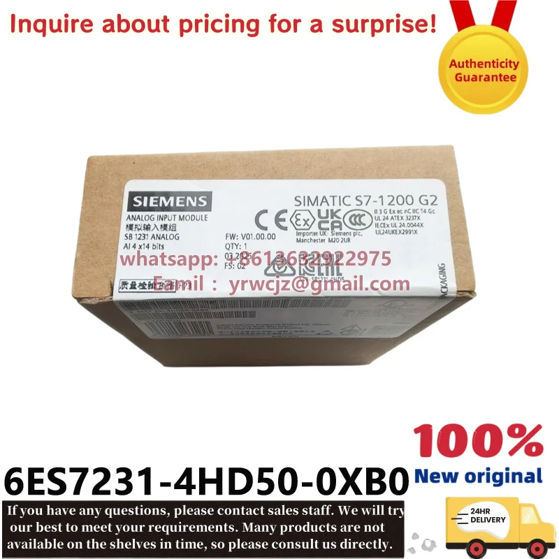 6ES7231-4HD50-0XB0 Siemens SIMATIC S7-1200 SM1231 PLC analog input module, brand new original in stock