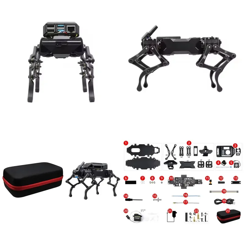 WAVEGO 12-degree-of-freedom Bionic Dog-like ESP32 And PI4B Open Source Facial Recognition Color Tracking Motion