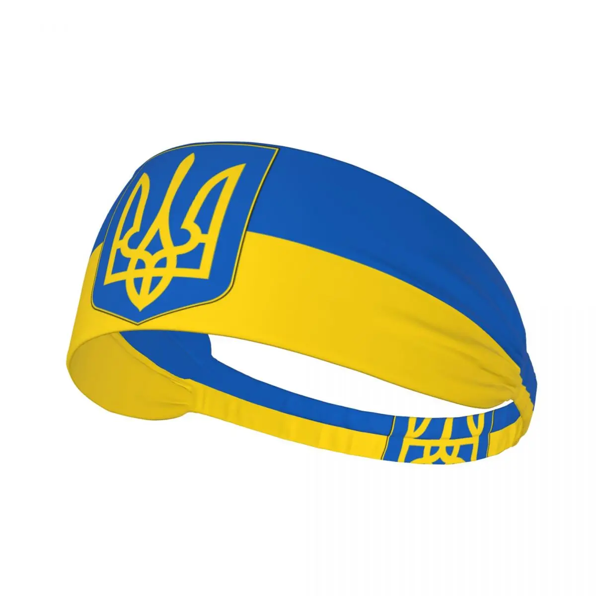 

Custom Flag Of Ukraine Gym Headband for Tennis Non Slip Elastic Patriotic Moisture Wicking Sweatband Women Men