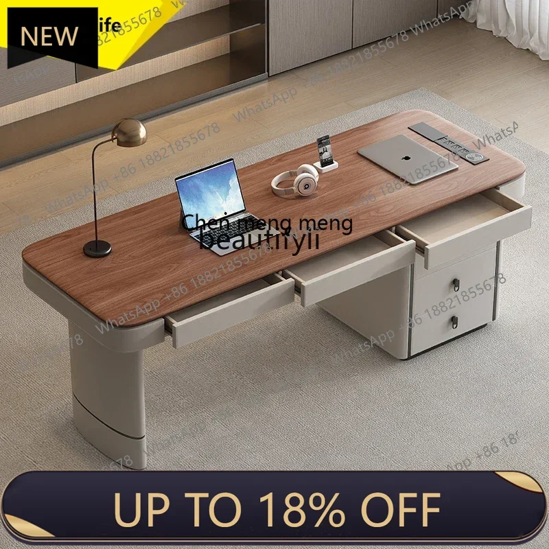 

P178 Light Luxury Modern Solid Wood Desk Study Workbench Computer Desk Minimalist High-end Office Desk