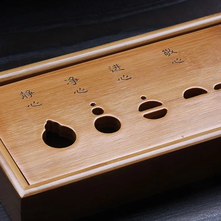 Natural Wood Bamboo puer Tea Tray,Kung Fu Tea set room Board table Chinese traditional culture ceremony tools Tea Set