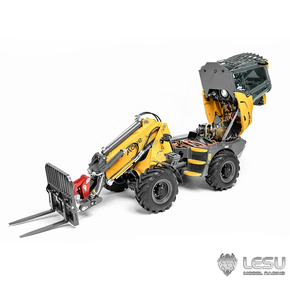 Zabawki LESU 1/14 RC Hydrauliczna ładowarka metalowa AOUE AT1050 Ciężarówka ST8 Światło Dźwięk ESC Silnik TOUCAN Zdalnie sterowany Malowany