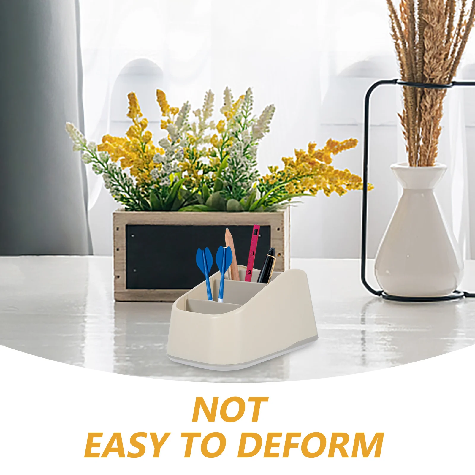 

Versatile Remote Control Holder and Desktop Organizer Multi-Compartment Storage Box for Home Office Anti-Slip Design