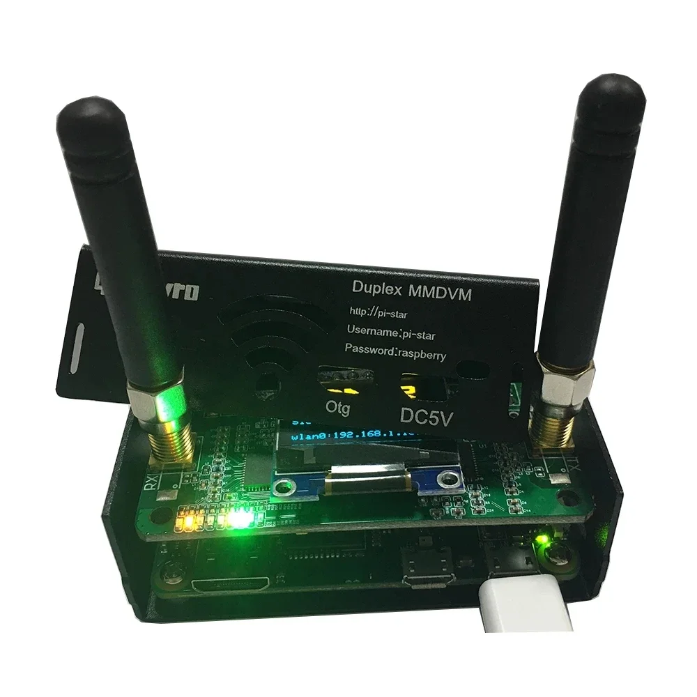 OLED Duplex Simplex MMDVM Hotspot Board UHF VHF Support P25 DMR YSF with Antenna Case Kit for Raspberry Pi