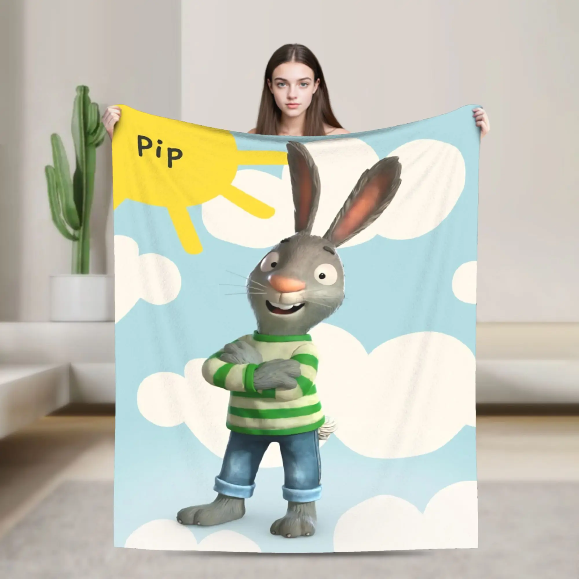 Pips Posys Blanket Coral Fleece Plush  Relax Ultra-Soft Throw Blankets for Sofa Plush Thin Quilt