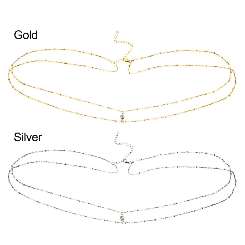 موضة بسيطة طبقة مزدوجة النحاس سلسلة من الخرز السيدات الخصر البطن سلسلة الصيف شاطئ مثير ثعبان سلسلة مجوهرات للنساء هدايا