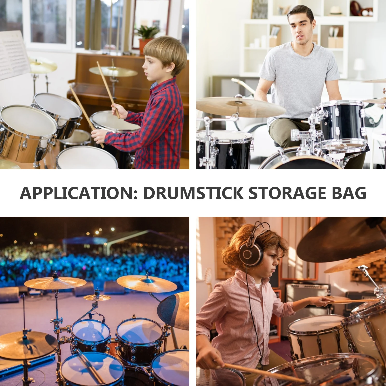 

Tote Bag Drum Stick Storage Sticks Oxford Cloth Drumstick Container with Metal Clamp