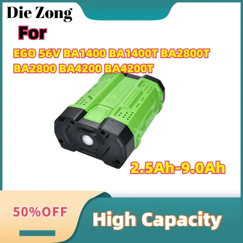 

For EGO 56V BA1400 BA1400T BA2800T BA2800 BA4200 BA4200T Lawn mower leaf blower chainsaw tools 2.5Ah-9.0Ah Rechargeable Battery