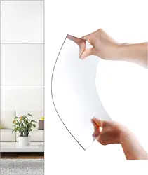 HD Self Adhesive Acrylic Mirror Tiles DIY Flexible Non Glass Safety Mirror Sheets Wall Stickers 2MM Thick Shatterproof Anti Fog