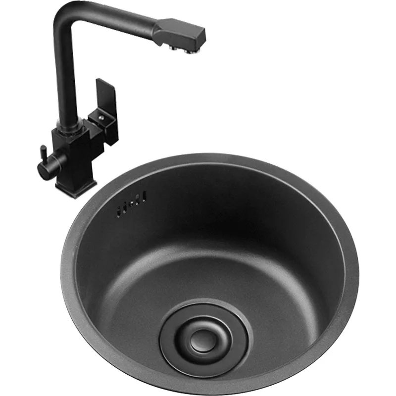 

304 stainless steel, sink, black wash basin, kitchen, round wash basin