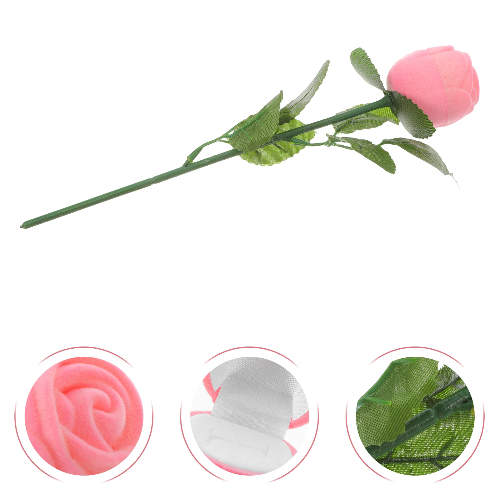 

2 Pcs Rose Ring Box Jewelry Holder Earring Storage Case Earrings Flower Plastic Romantic