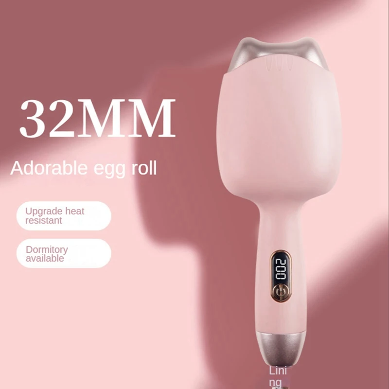 

Electric Automatic Hair Curler 32Mm Egg Curling Iron Water Ripple Styling Tools Lazy Man With Hair Curler EU Plug