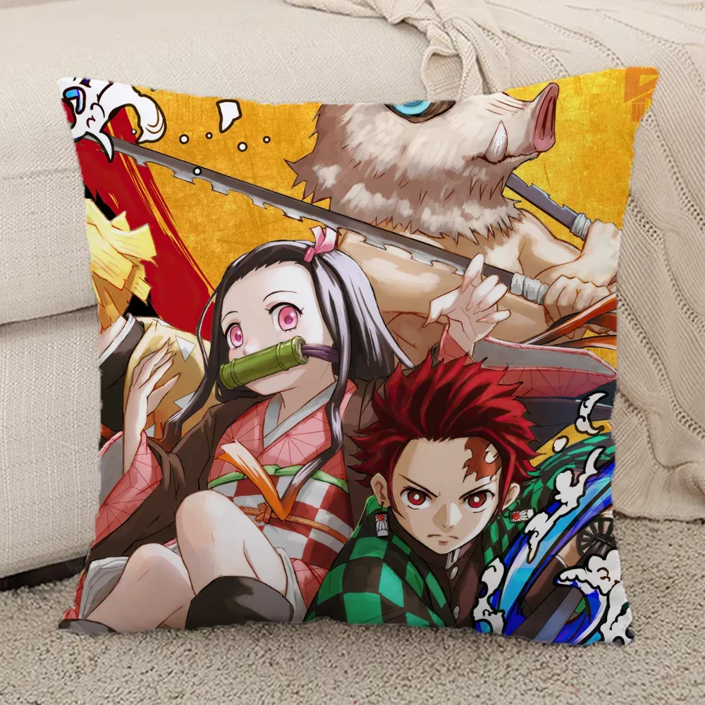 

Pillowcases Demon Slayer Anime Cushions Cover Pillowcase Decorative for Pillows Square Gift Pillow Hugs