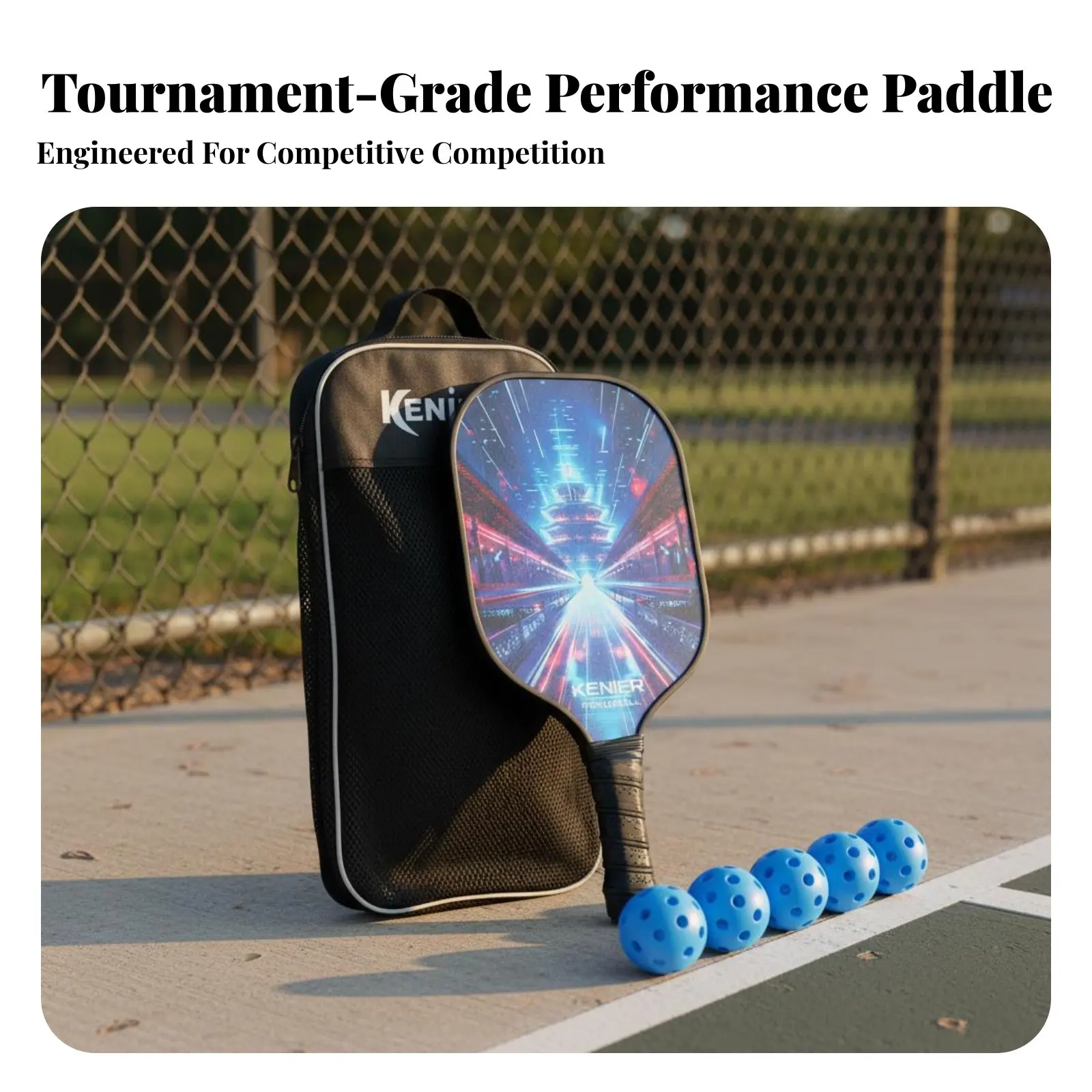 

Pickleball Paddle Set Comfortable Grip Pickleball Equipment Kit Long-Lasting Lightweight for Adults, Recreational Practice