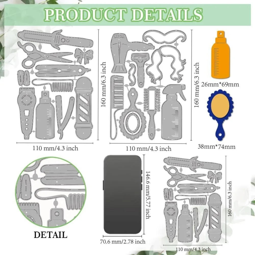 Barber Tools Metal Die Cuts Hairstylist Cutting Dies Hair Dryer Embossing Template Electric Hair Clipper Carbon Steel Cutting