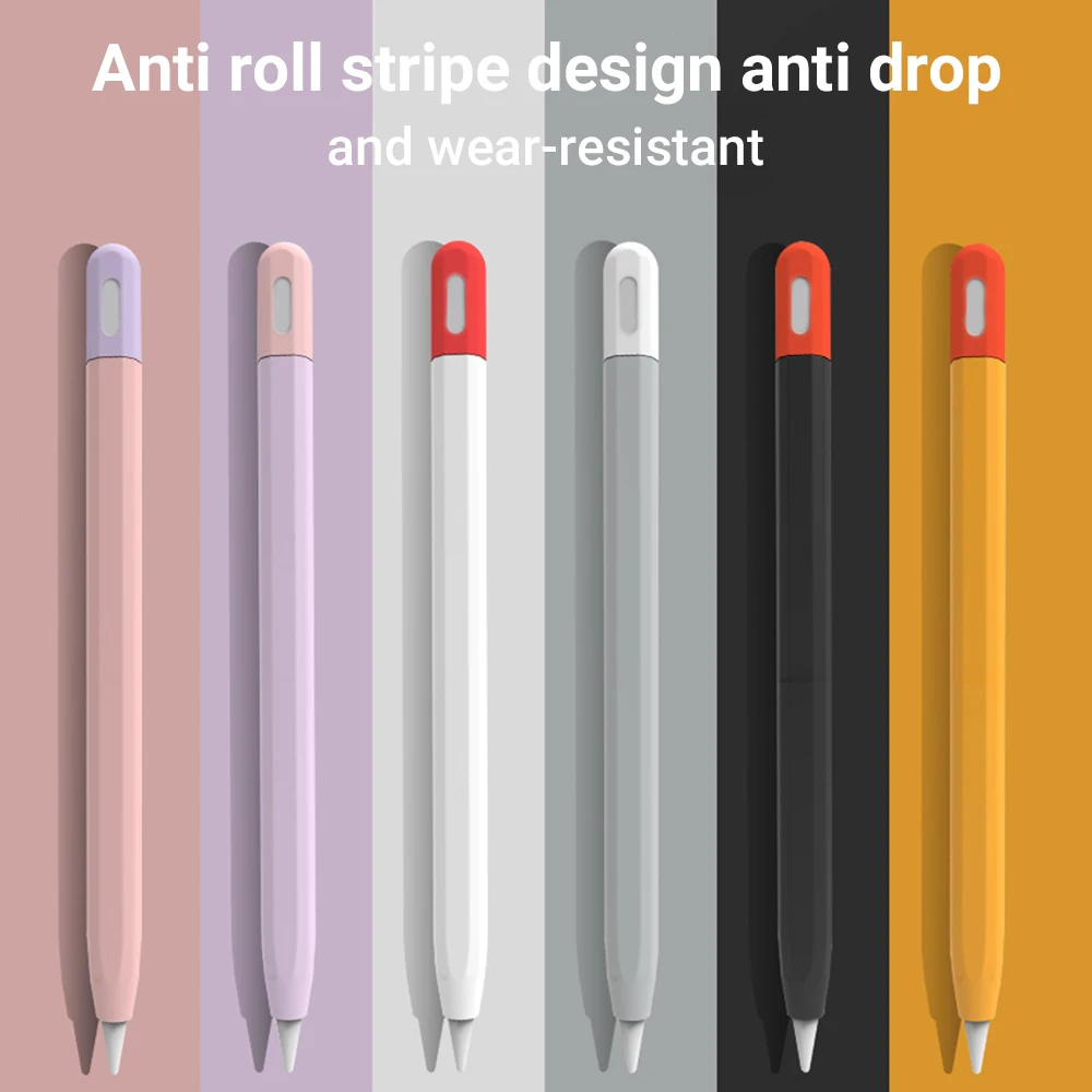 Hexagonal Anti-Slip Apple Pencil USB-C Silicone Cover Split Design Protective Sleeve Multiple Color Option for Apple Pencil 1 2