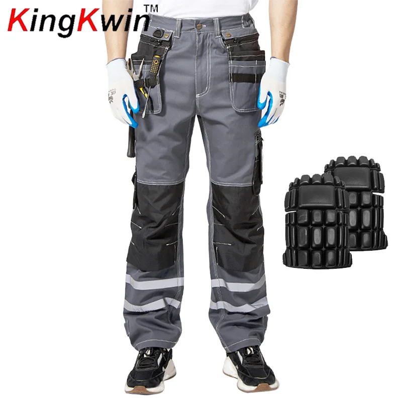 100% cotton work Pants with Knee Pads for Construction Carpenter Working trousers