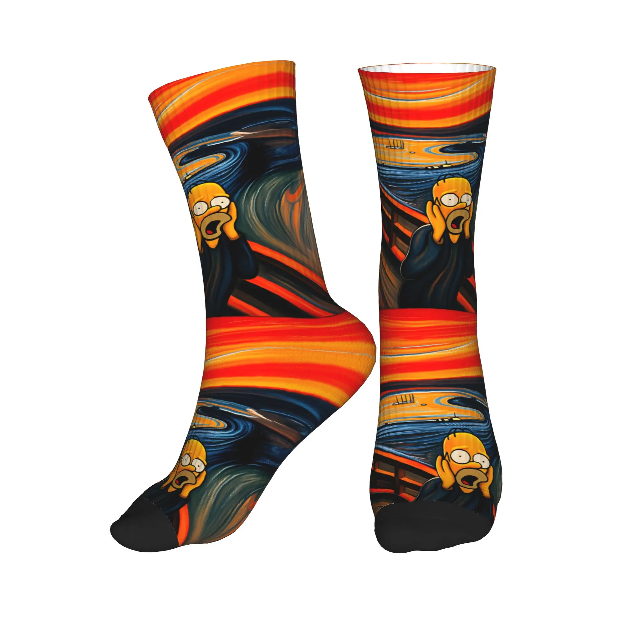 

Couple Socks Funny S-Simpsons The Scream Parody Stockings Non Slip High Quality Socks Autumn Funny Design Running Sports Socks