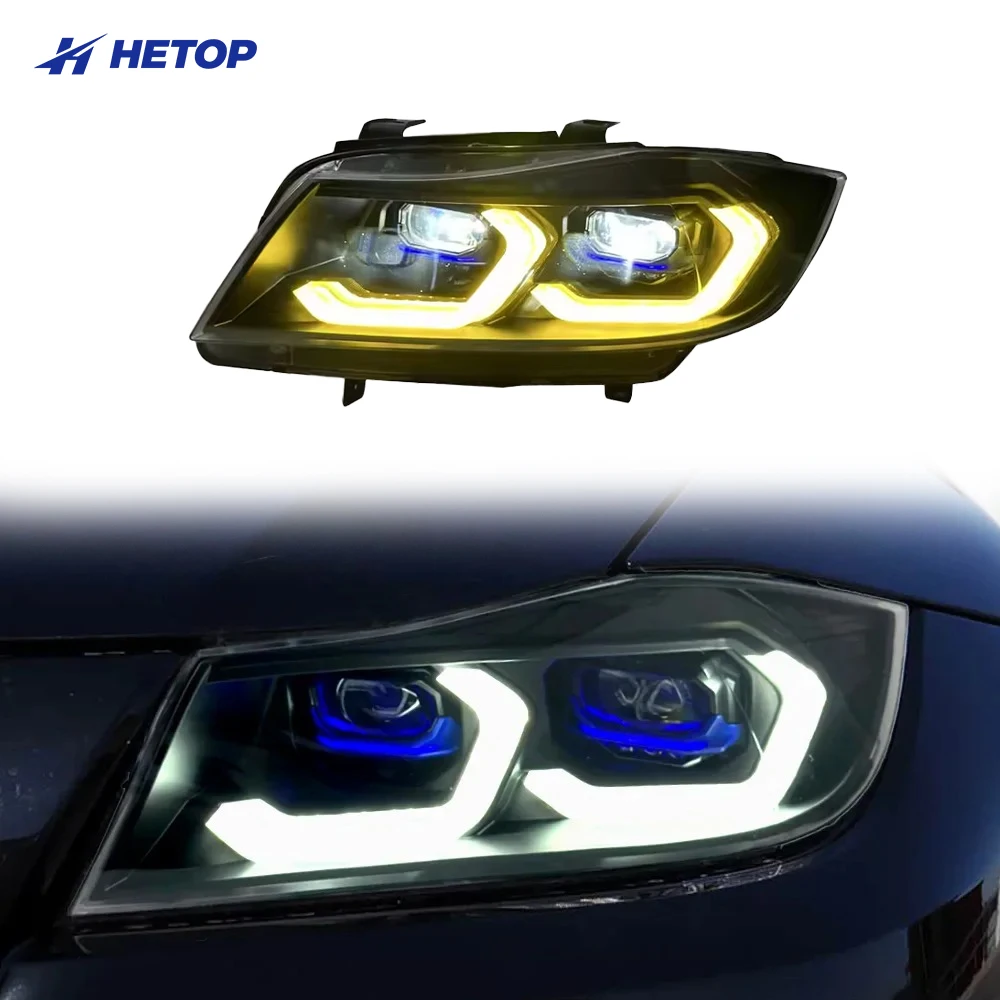 

Фара Hetop для BMW E90, светодиодная, 2005-2012, для моделей 320i, 325i, 318i, с ДХО, поворотниками, дальним светом, линзой-проектором и функцией «ангельские глазки»