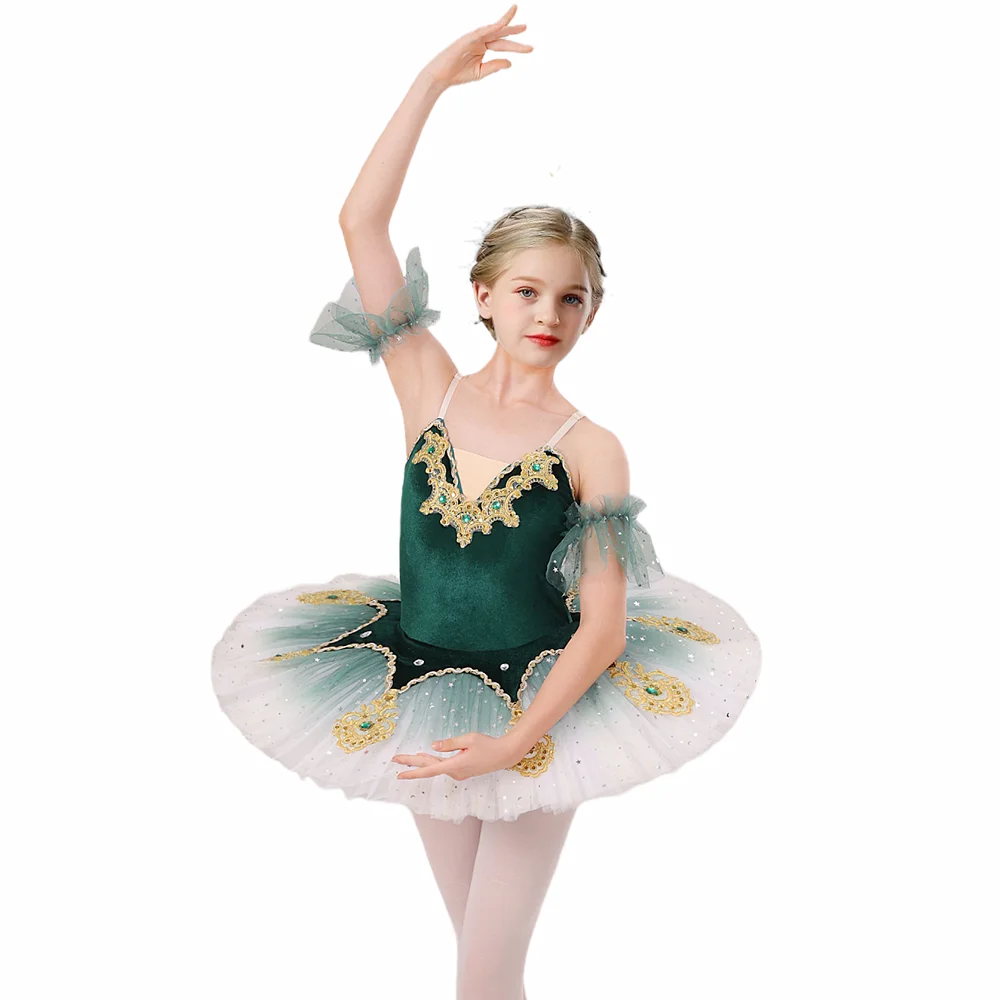 Peacock Opening Screen Children's Ballet Skirt Girls' Dance Skirt Disc sequin Ballet Performer Costume Program Performance Dress