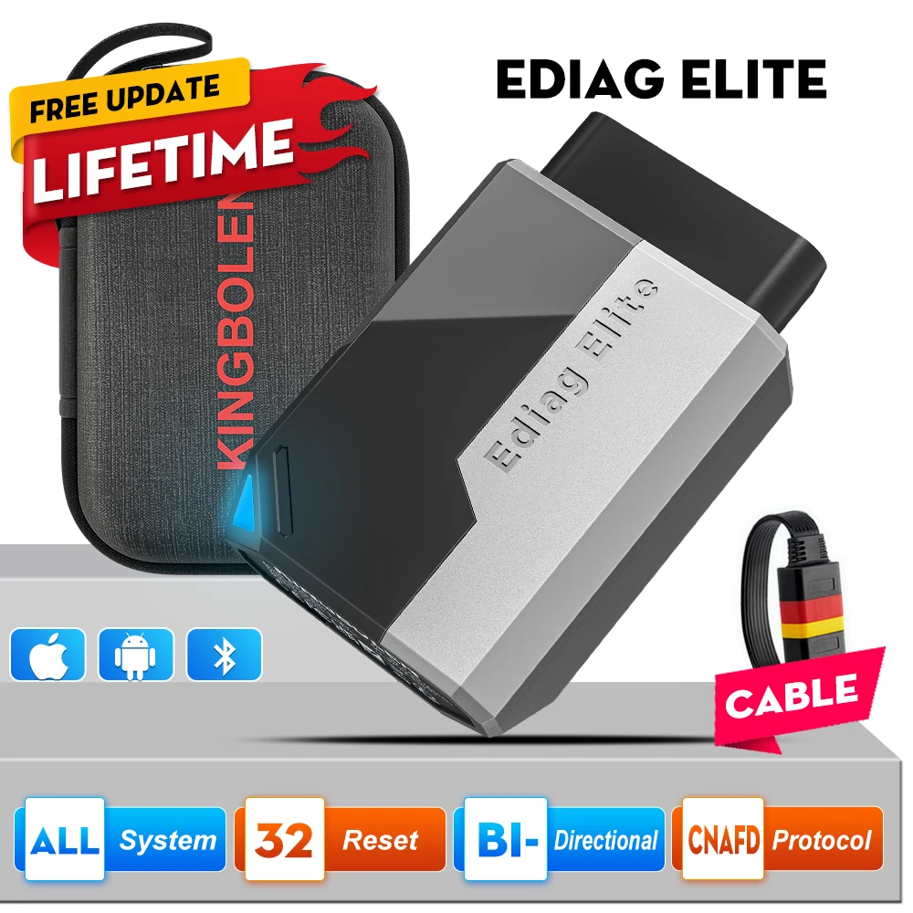 2025 NEW Ediag Elite Lifetime Free Update FULL System 15 Reset services Active test Diagnostic Tools CAN FD FCA obd2 code reader