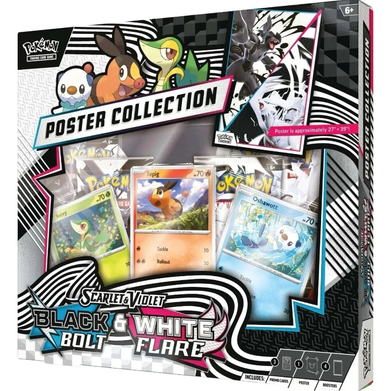 

Оригинальная 1 коробка POKEMON SV10.5, черный болт, белый флэш-плакат, коллекционная коробка, запечатанная