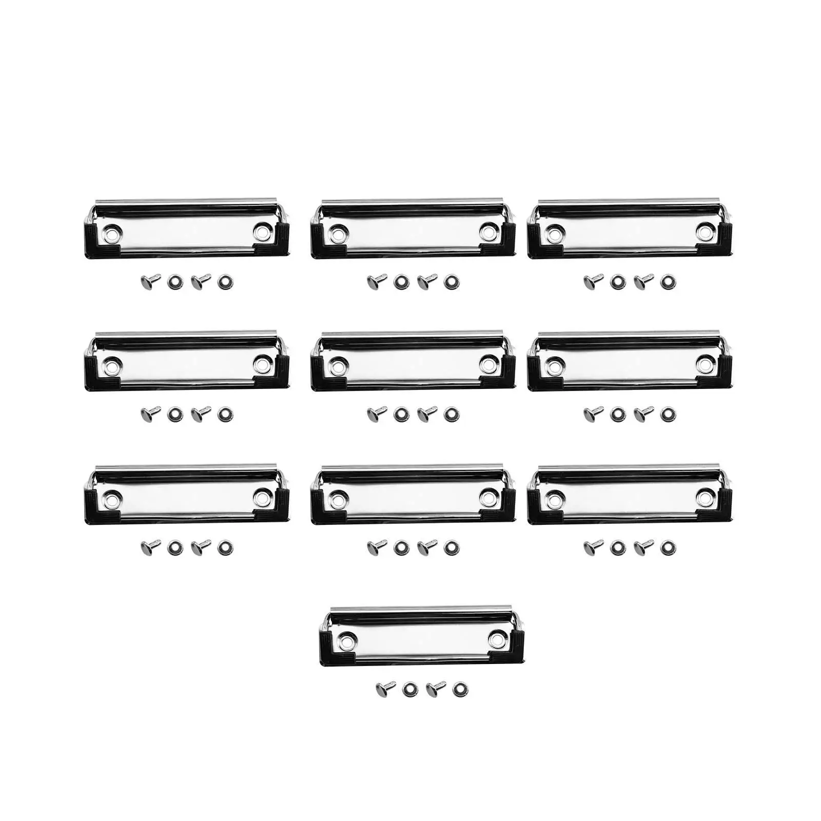 Clips montables para portapapeles, soporte de placa de papelería con pies de goma, cargado por resorte, suministros de papelería para clase, escuela y oficina, 10 unidades