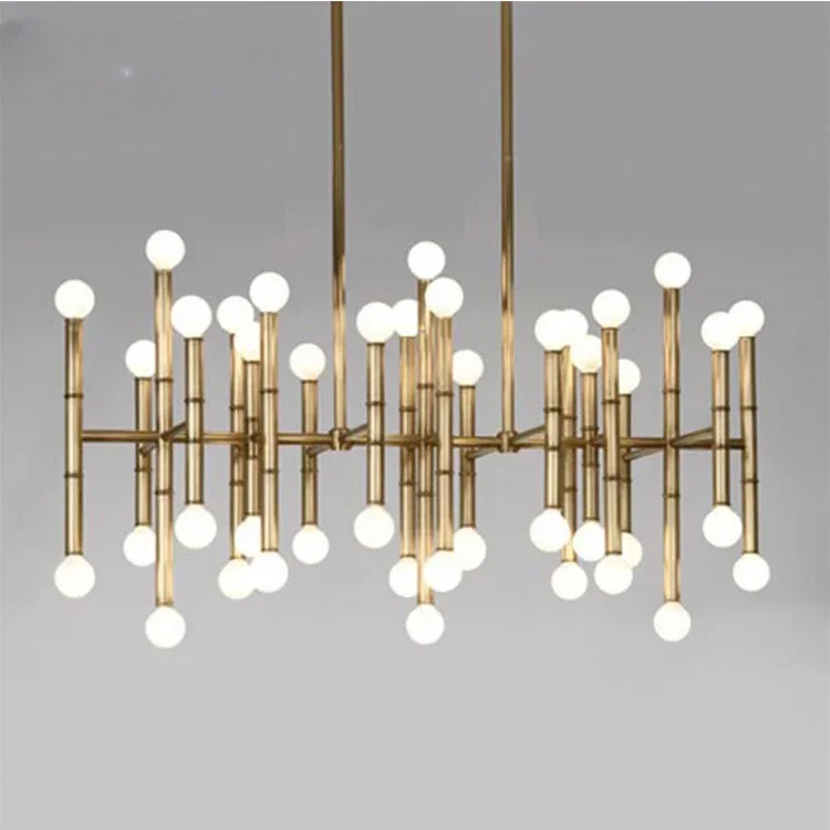 

GHEUVNJ Nordic Creative Bamboo Joint Aluminum Tube Pendant Light LED Long shaped Restaurant Hotel Engineering Exhibition Hall