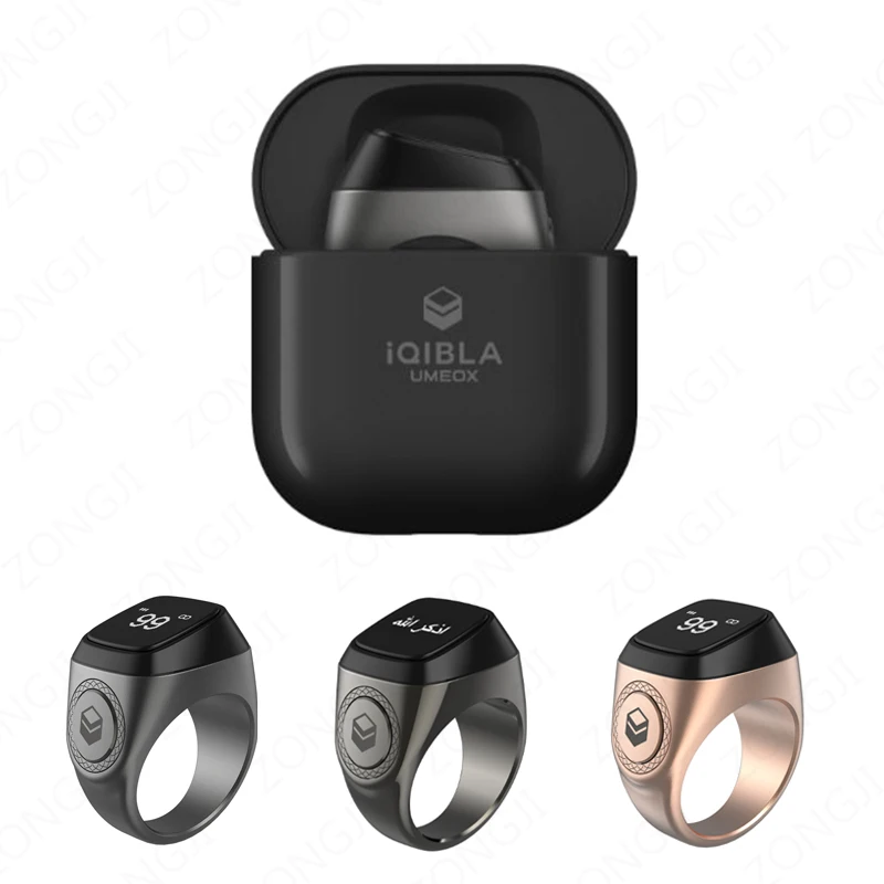 Iqibla M02 Pro Metaallegering Tasbeeh Slimme Digitale Teller Tasbih Zikr Ring Voor Moslim Lof Met Oplaadbox Vibratie Herinnering