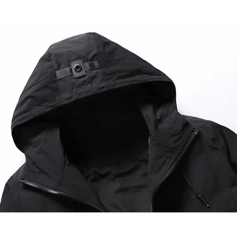 Autumn Men's stormcoat 2024 New Solid Color Casual Mid length Outdoor Travel Hooded windbreaker Men's Thin Slim Fit Jacket