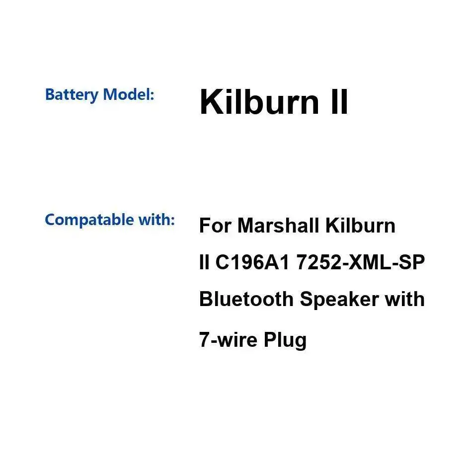 

Долговечный аккумулятор TF18650-2200-1S4PA 2800-6800 мАч для Marshall Kilburn Speaker II