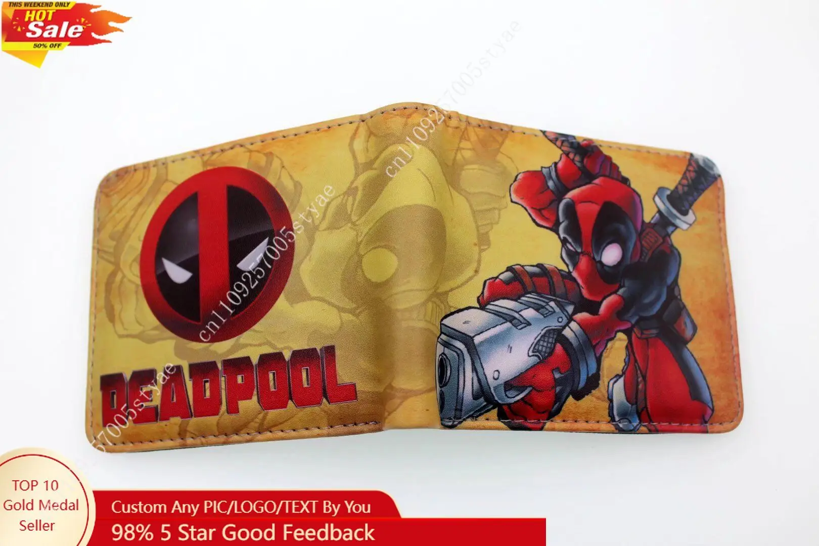 

Marvel Deadpool (a character from the Marvel series) - Student/Unisex PU faux leather bi-fold coin purse/wallet
