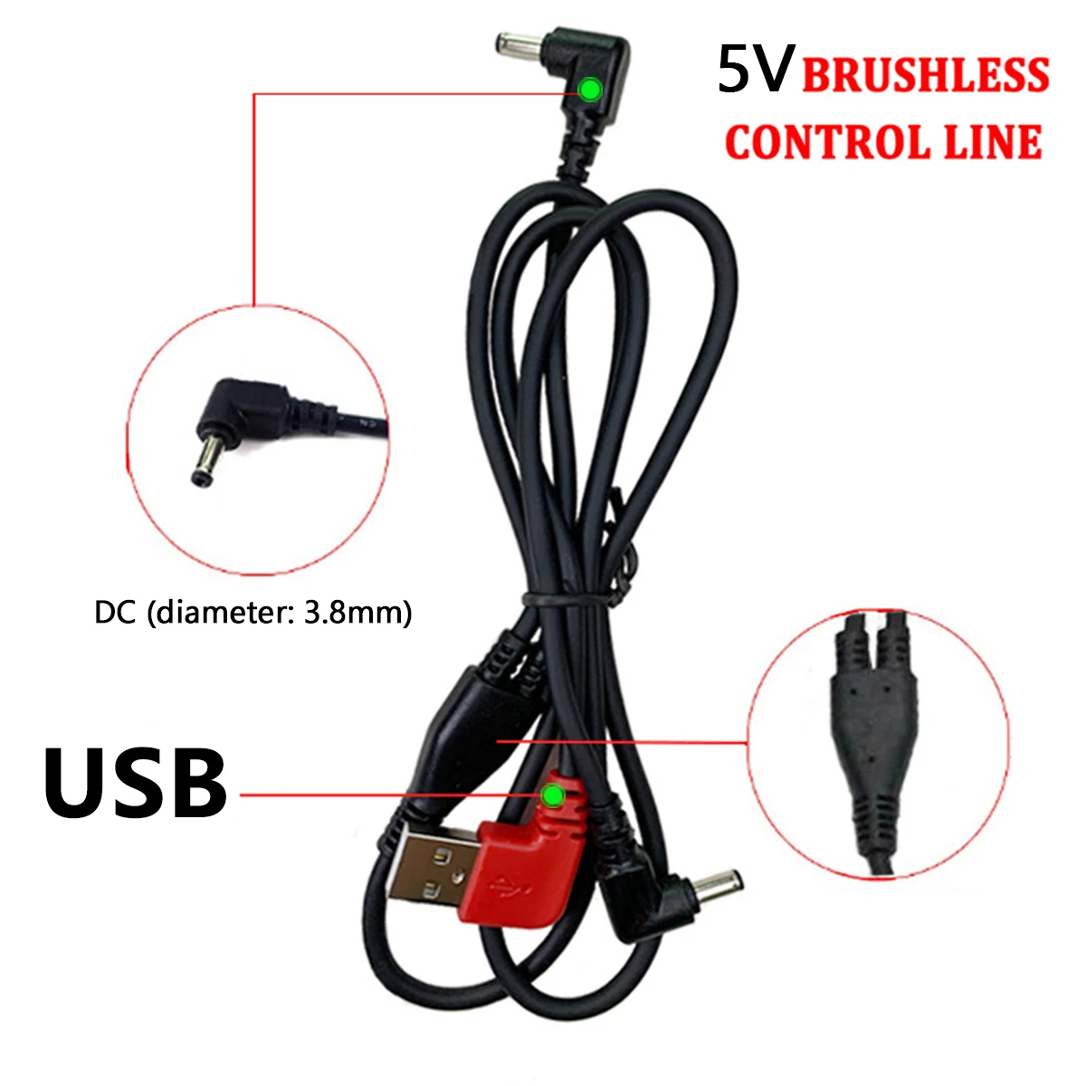 

Трехпроводной соединительный кабель 5 В/12 В, летнее охлаждение и кондиционирование воздуха, вентилятор одежды, аксессуары для одежды, USB-кабель передачи