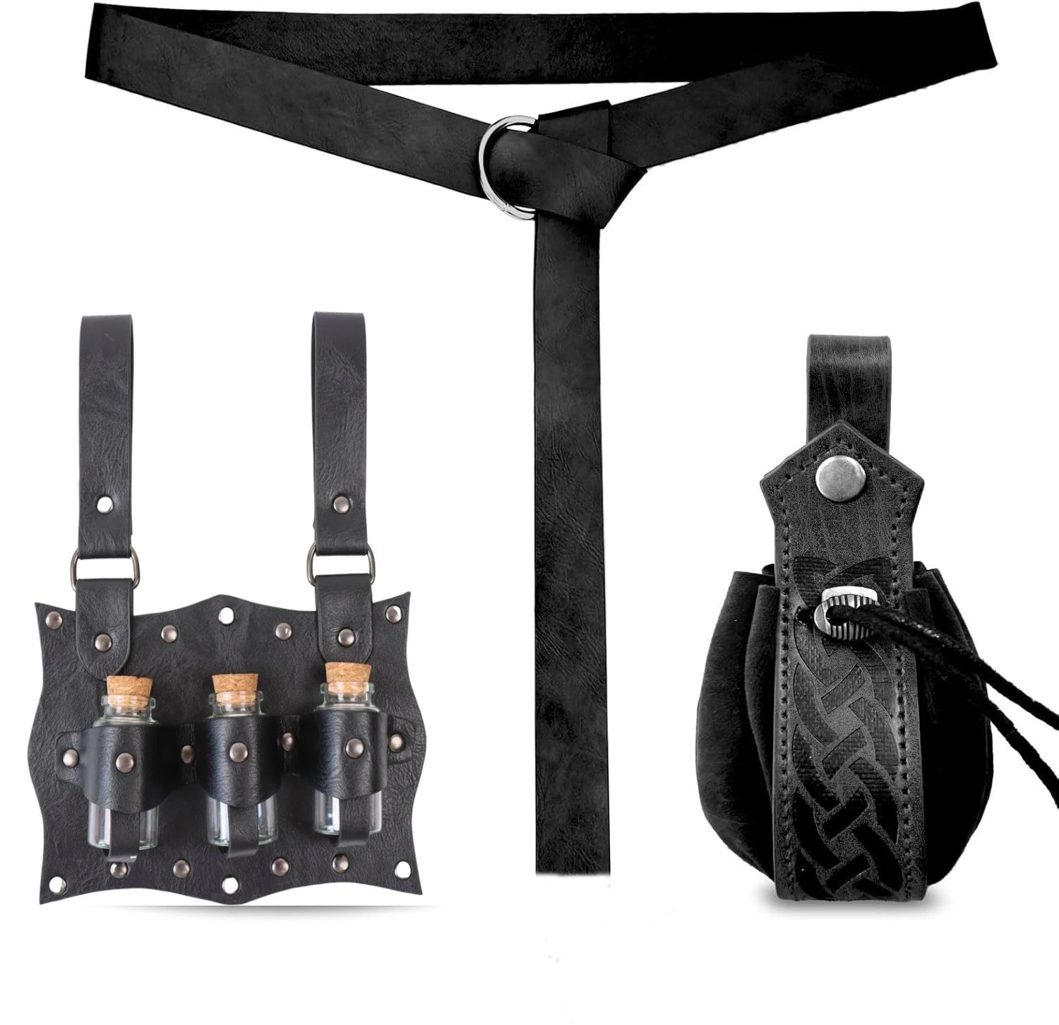 

Renaissance Accessories with Renaissance Belt Medieval Embossed Belt Pouch for Halloween Cosplay