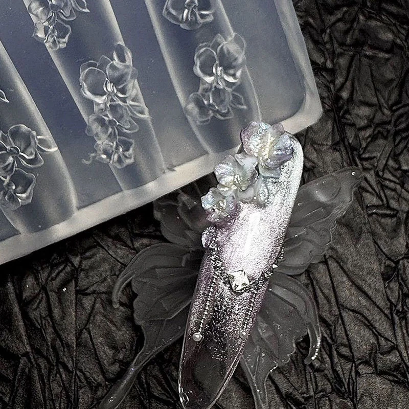 Mini stampo in silicone 3D farfalla fiore decorazioni per unghie unghie design fai da te fiore conchiglia stampo per unghie piastra per timbratura stampo per manicure