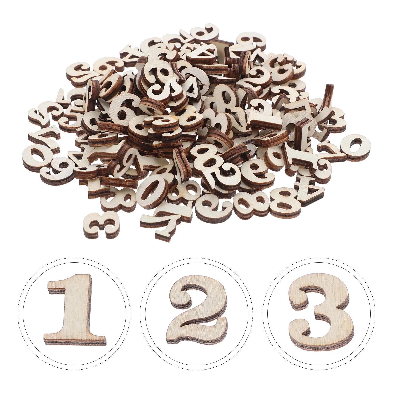 

400Pcs Natural Unfinished Wooden Numbers 0-9 for DIY Crafts Scrapbooking Home Decor Wood Numbers Wooden Number Chips