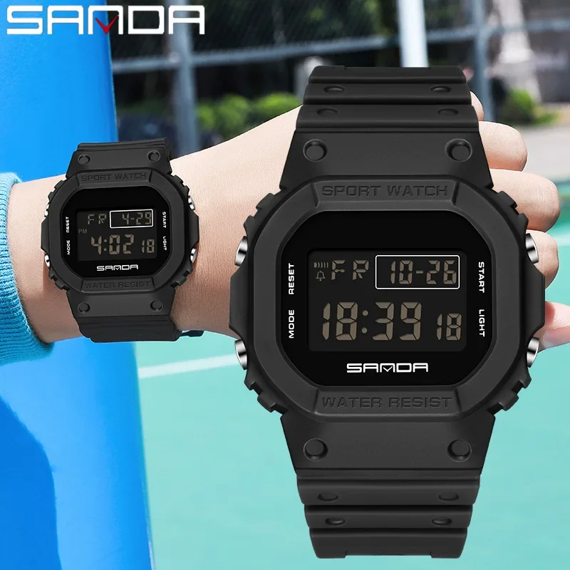 SANDA G Style Digital Watch Men Outdoor Waterproof Sports Wrist Watches For Men Running Stopwatch Military LED Electronic Clock