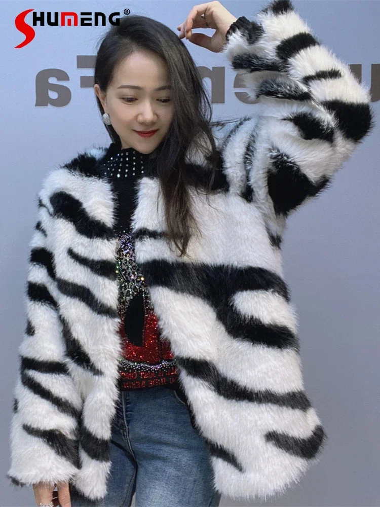 

Ladies Small Fragrant Fur Jackets Women's 2024 Autumn Winter New Furry Coats Faux Fur High-end Loose Over Size Trendy Furry Coat