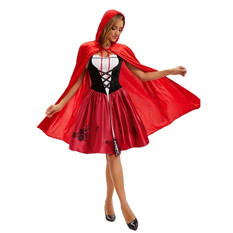 Popular Fairy Tale Little Red Riding Hood Role Play Cosplay Costume Stage Performance Women's Outfit Traditional Ethnic Stage...